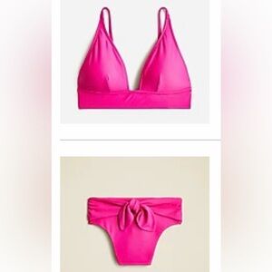 J. Crew Magenta Bikini Top with Nude Lining